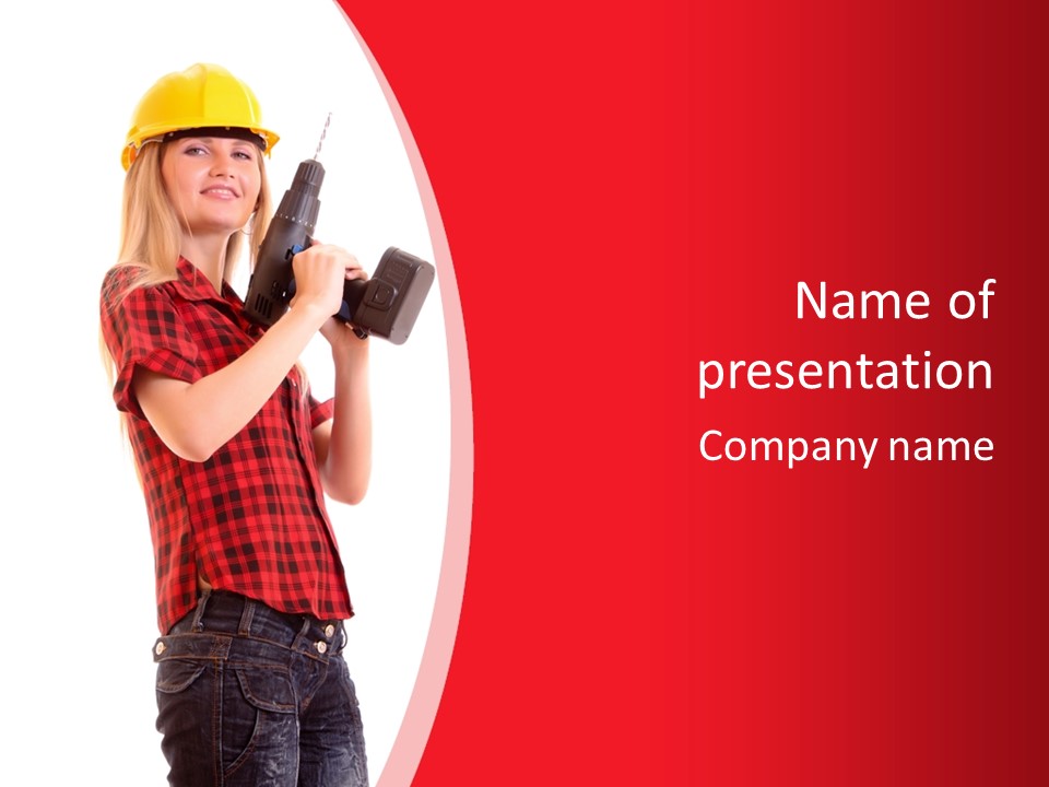 Red Remote Battery PowerPoint Template