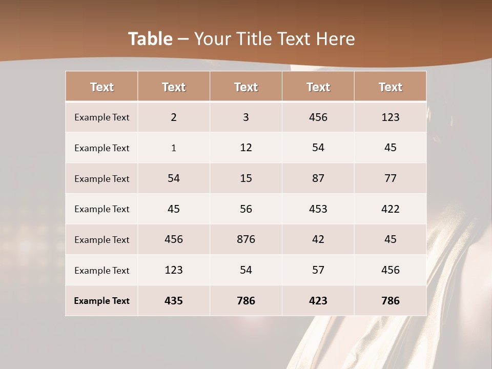 A Woman In A Gold Dress With Her Hair Blowing In The Wind PowerPoint Template