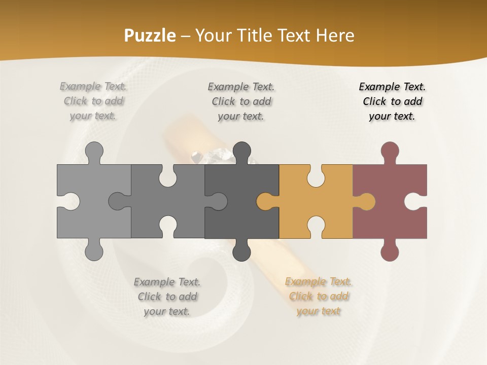 Ring Solitaire Gold PowerPoint Template