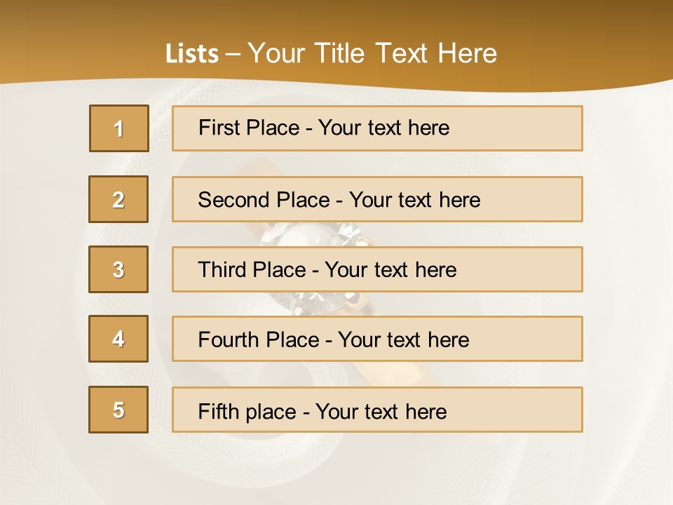 Ring Solitaire Gold PowerPoint Template