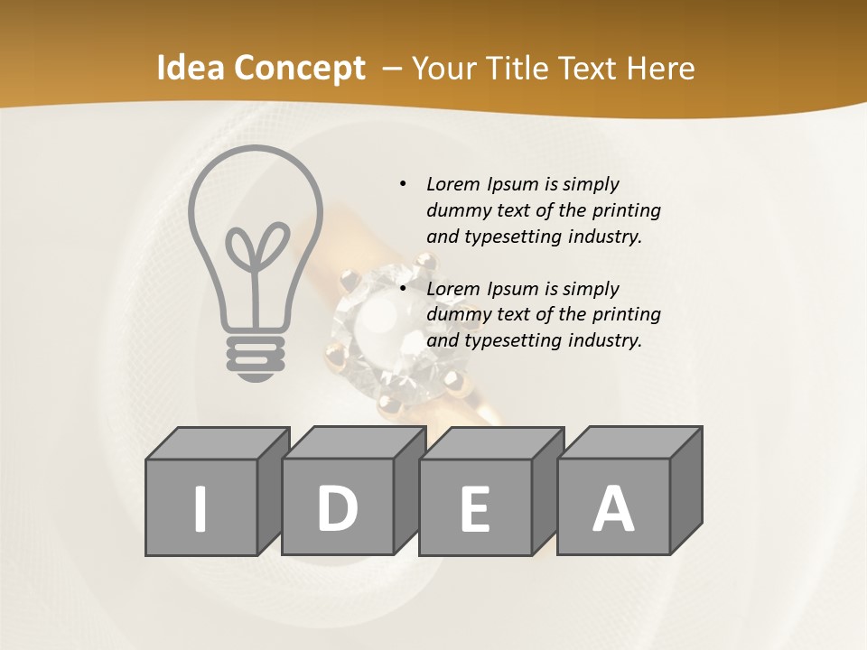 Ring Solitaire Gold PowerPoint Template