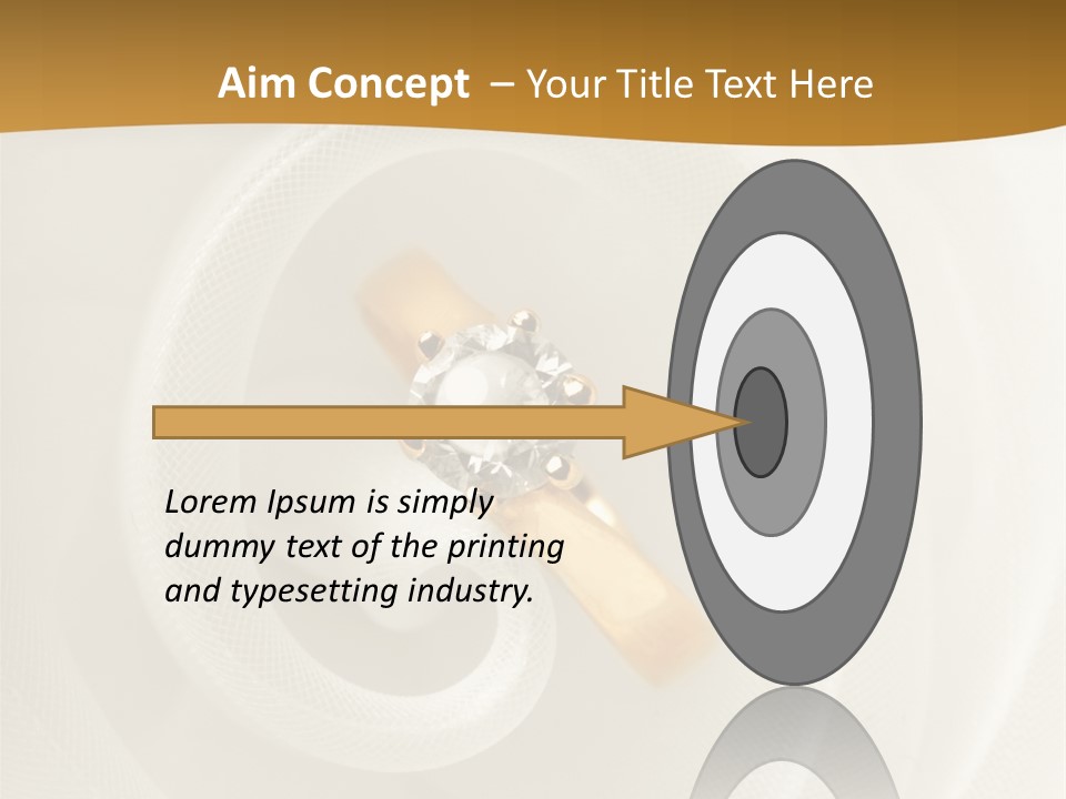 Ring Solitaire Gold PowerPoint Template