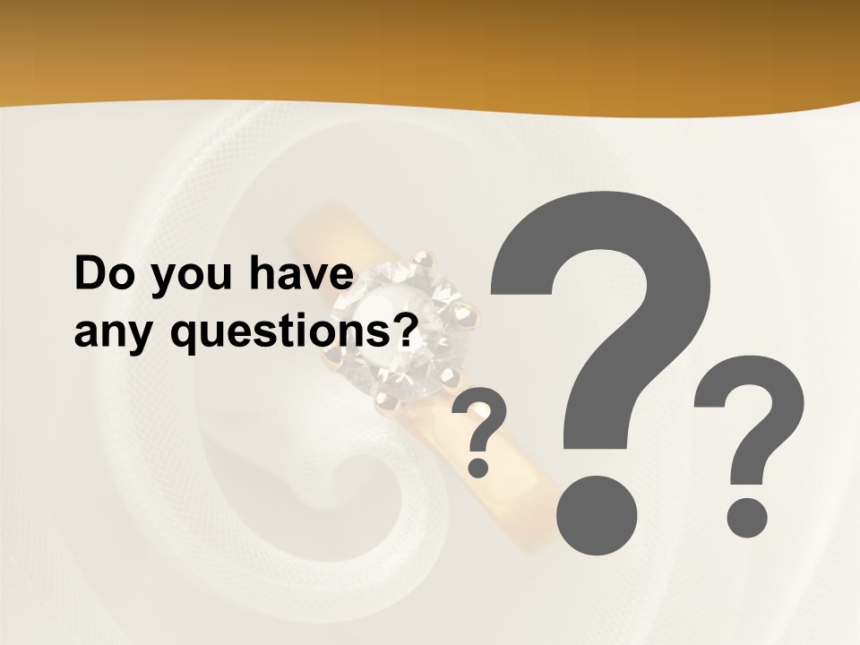 Ring Solitaire Gold PowerPoint Template