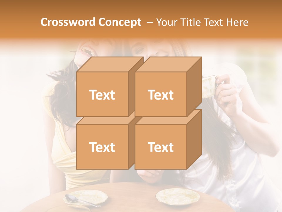 Two Beautiful Women Sitting At A Table Eating Food PowerPoint Template