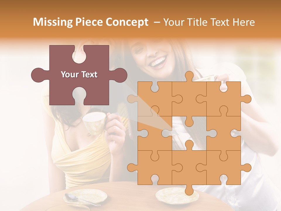 Two Beautiful Women Sitting At A Table Eating Food PowerPoint Template