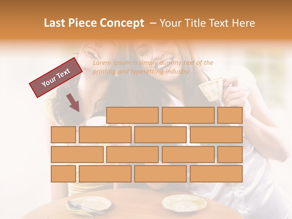 Two Beautiful Women Sitting At A Table Eating Food PowerPoint Template