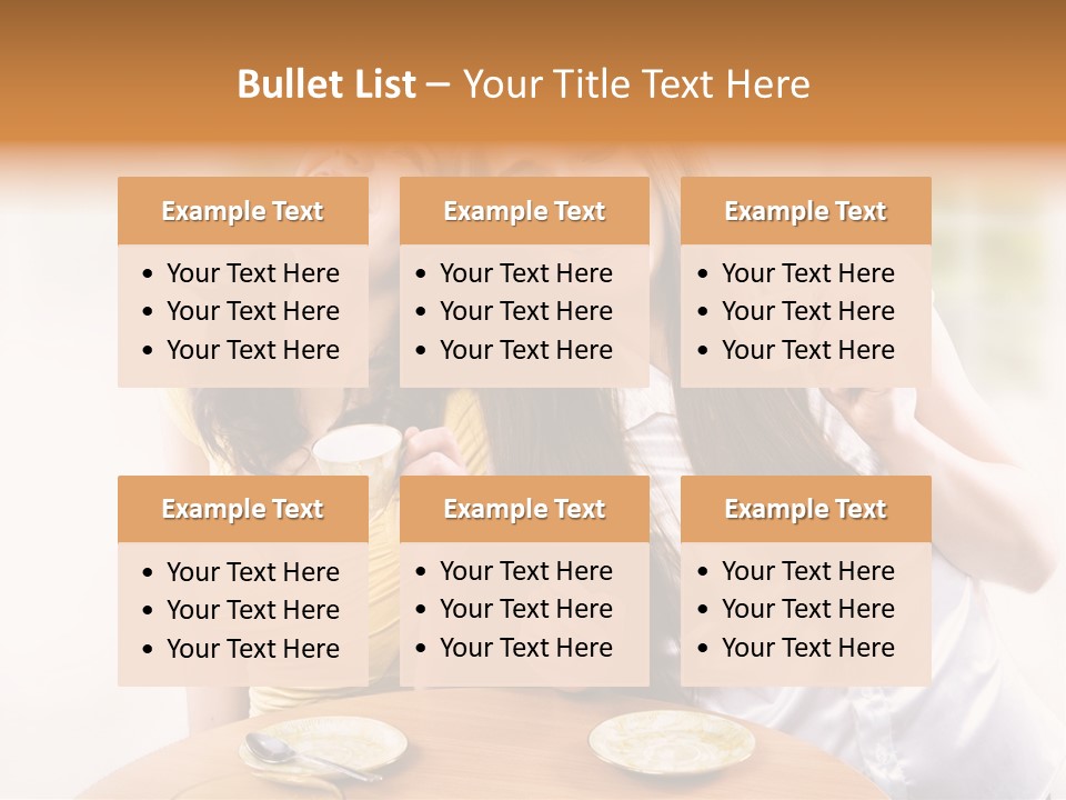 Two Beautiful Women Sitting At A Table Eating Food PowerPoint Template