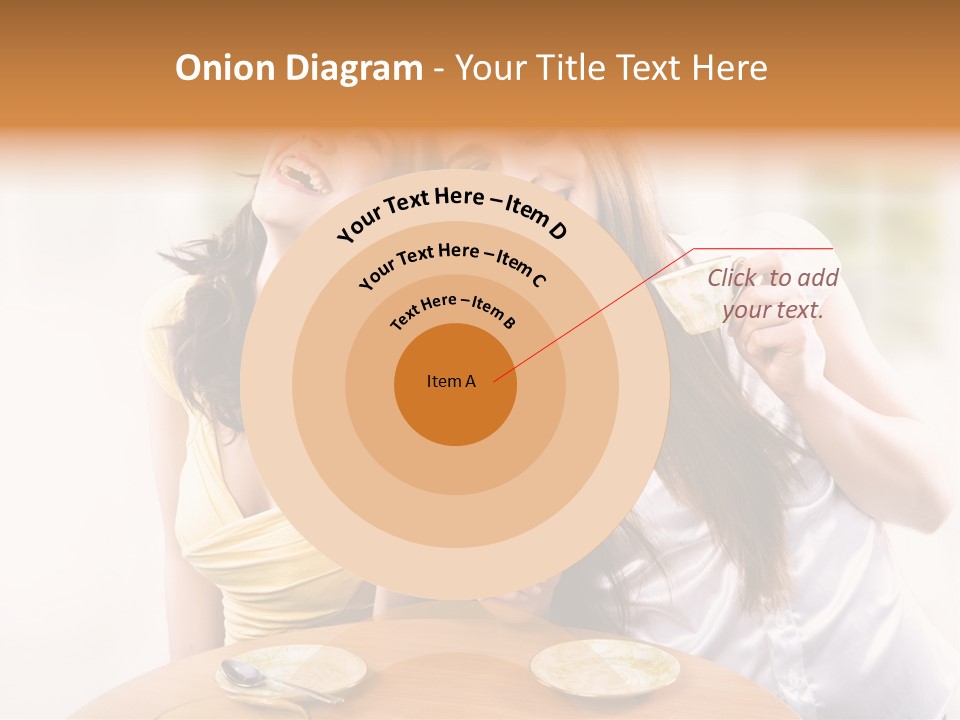 Two Beautiful Women Sitting At A Table Eating Food PowerPoint Template