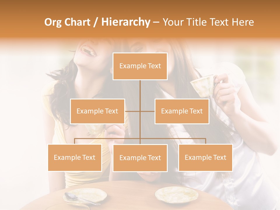 Two Beautiful Women Sitting At A Table Eating Food PowerPoint Template
