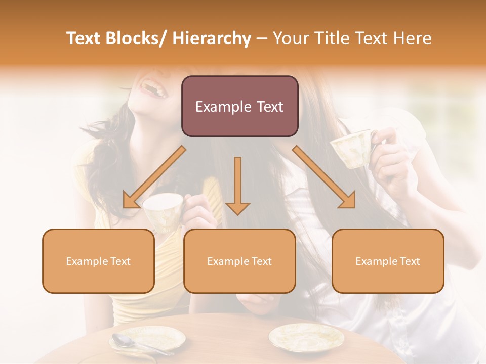 Two Beautiful Women Sitting At A Table Eating Food PowerPoint Template