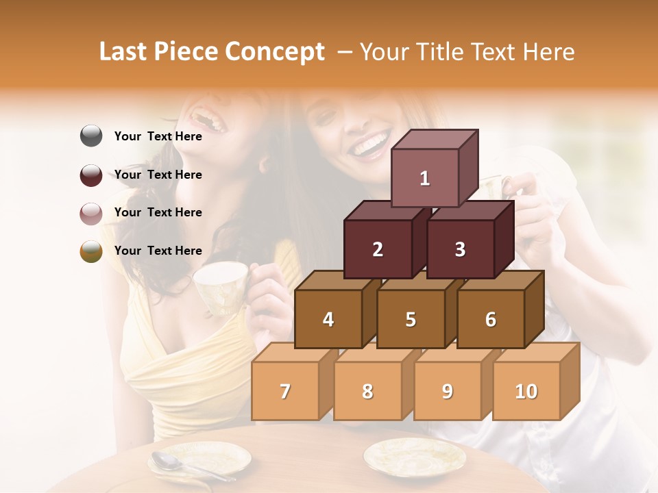 Two Beautiful Women Sitting At A Table Eating Food PowerPoint Template