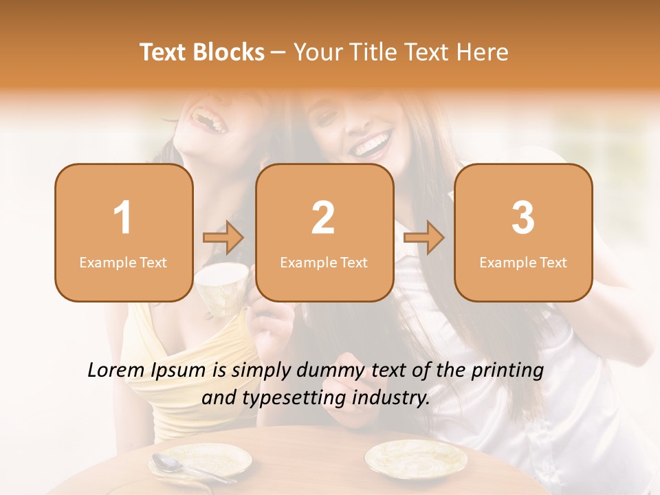 Two Beautiful Women Sitting At A Table Eating Food PowerPoint Template