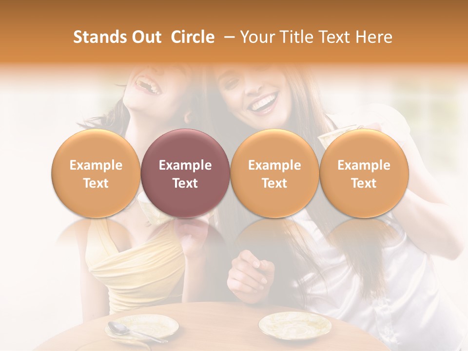 Two Beautiful Women Sitting At A Table Eating Food PowerPoint Template