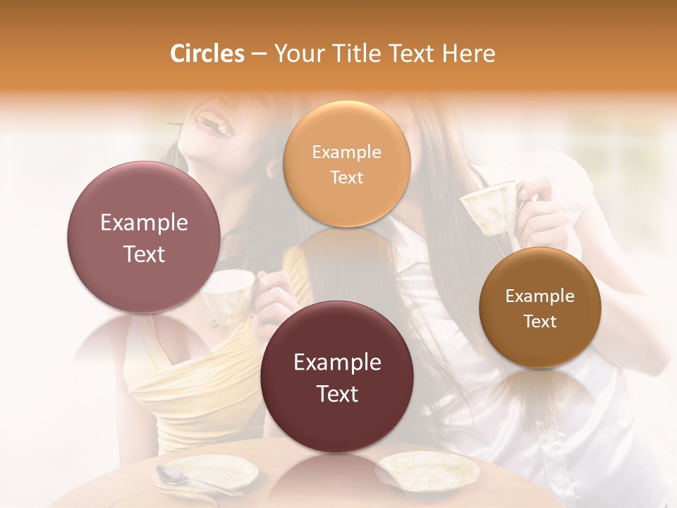 Two Beautiful Women Sitting At A Table Eating Food PowerPoint Template