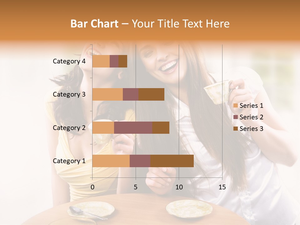 Two Beautiful Women Sitting At A Table Eating Food PowerPoint Template
