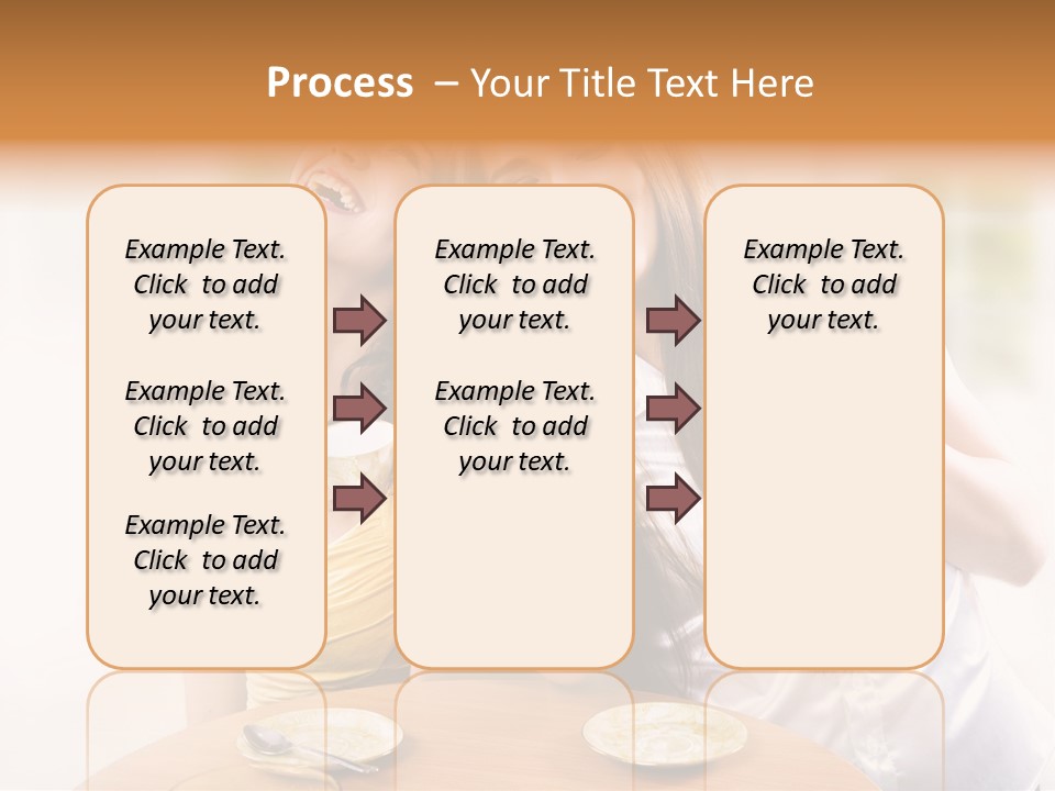 Two Beautiful Women Sitting At A Table Eating Food PowerPoint Template