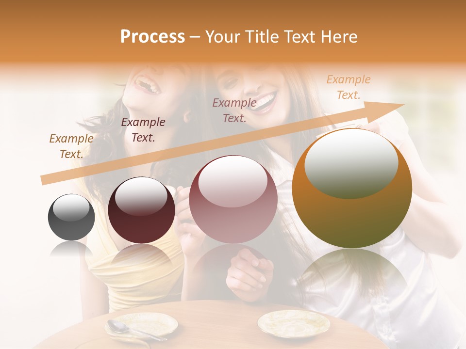 Two Beautiful Women Sitting At A Table Eating Food PowerPoint Template