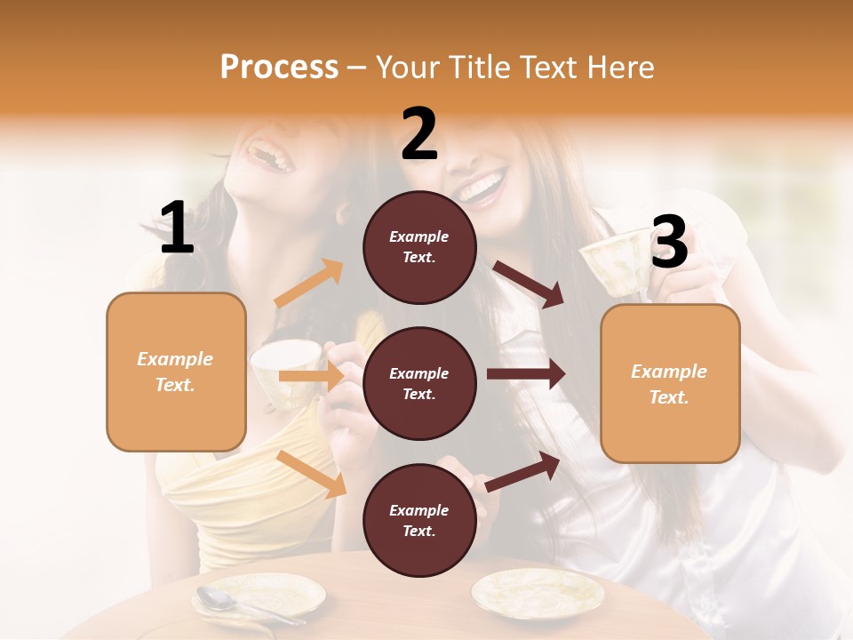 Two Beautiful Women Sitting At A Table Eating Food PowerPoint Template