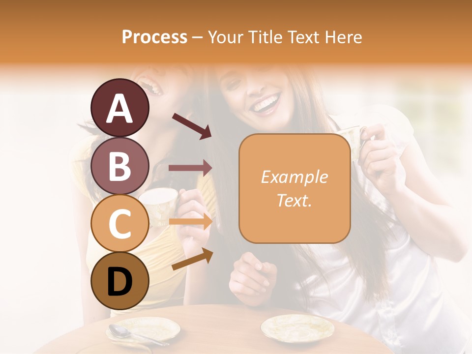 Two Beautiful Women Sitting At A Table Eating Food PowerPoint Template