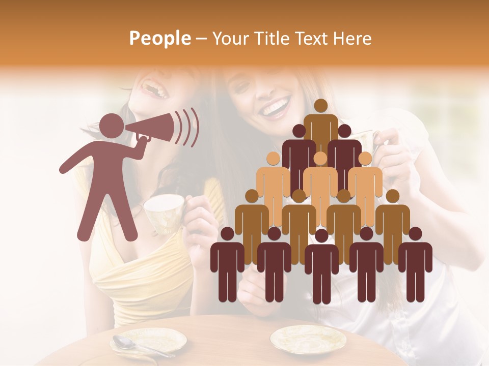 Two Beautiful Women Sitting At A Table Eating Food PowerPoint Template