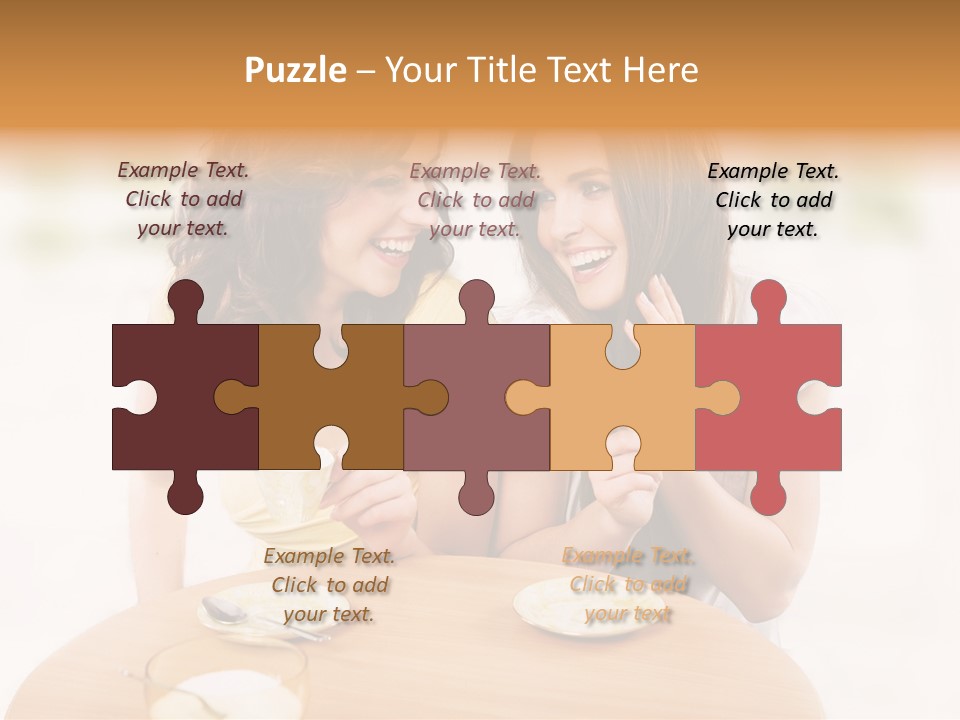Horizontal Cake People PowerPoint Template