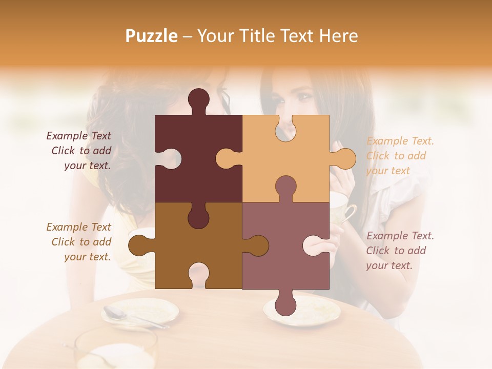 Horizontal Cake People PowerPoint Template