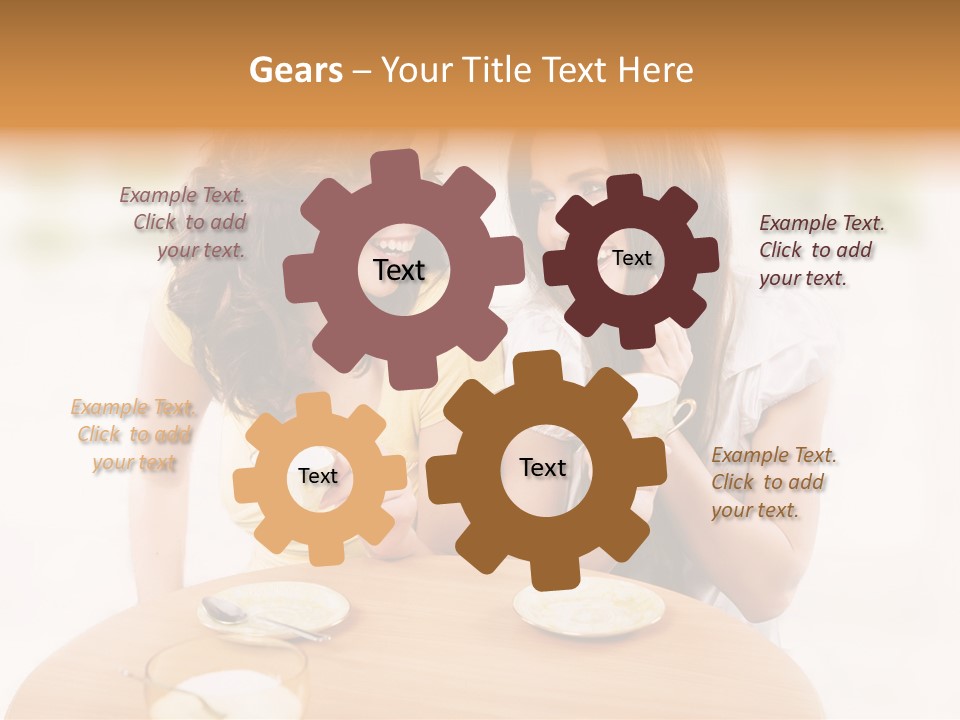 Horizontal Cake People PowerPoint Template