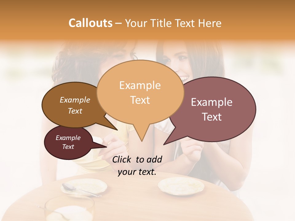 Horizontal Cake People PowerPoint Template