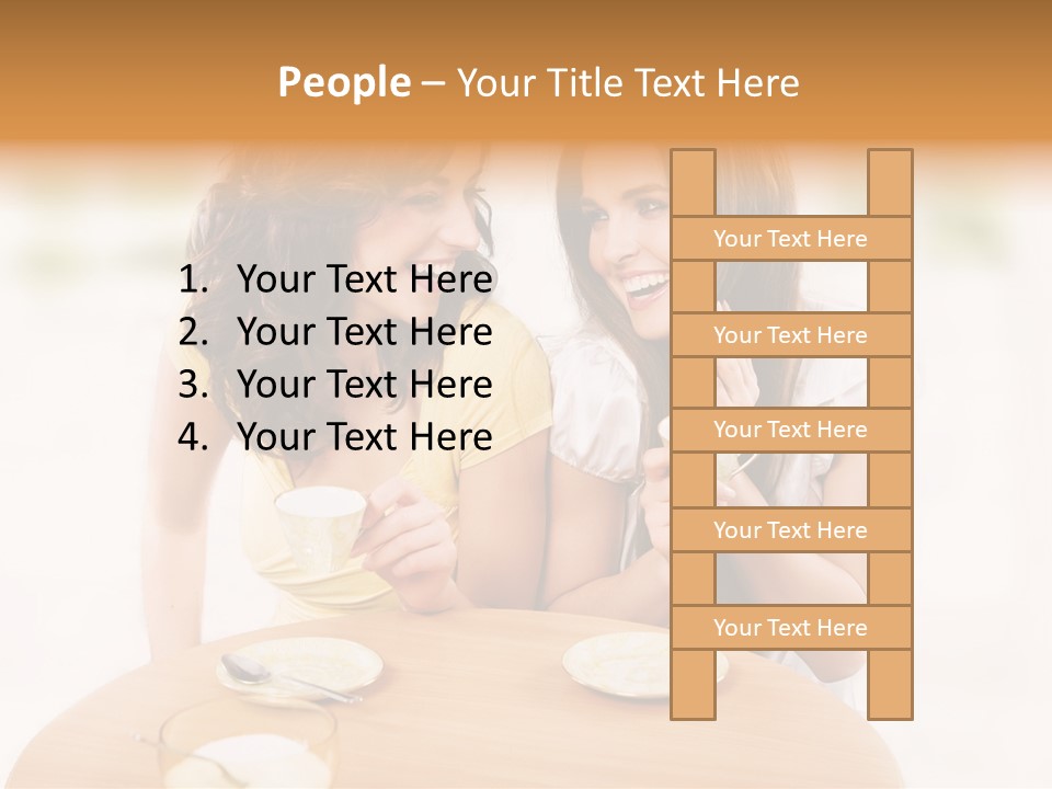 Horizontal Cake People PowerPoint Template