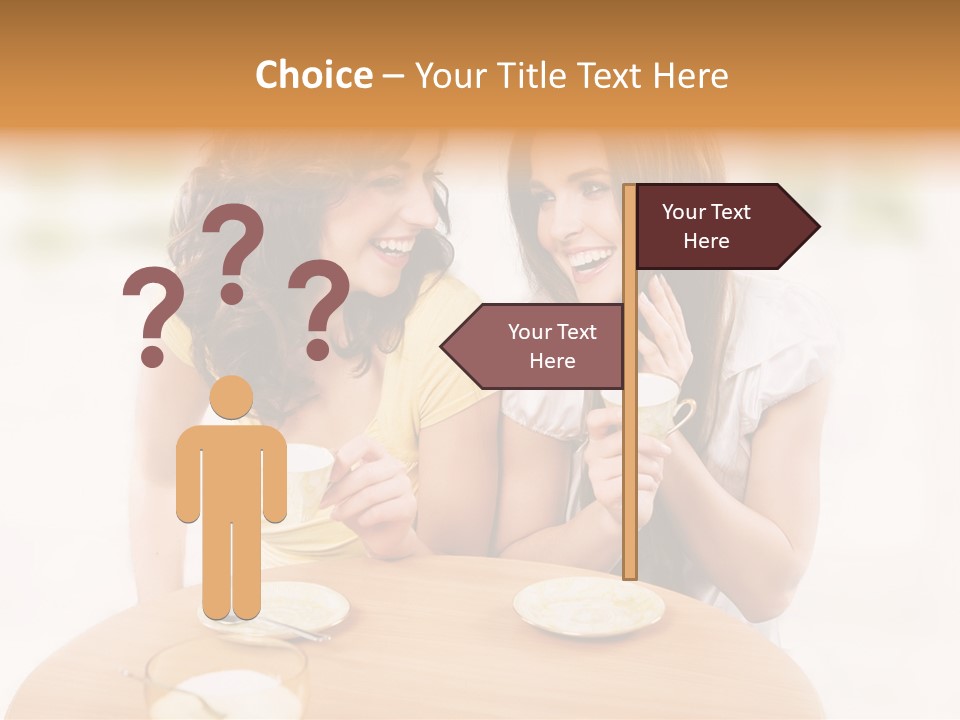 Horizontal Cake People PowerPoint Template