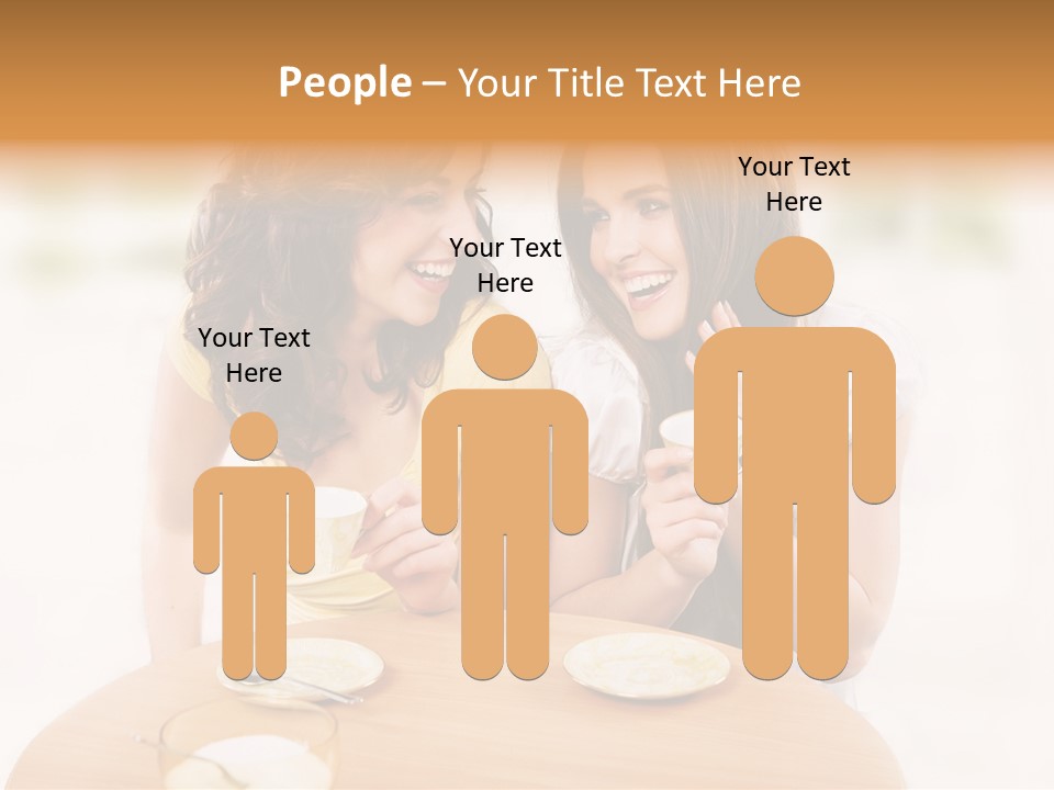 Horizontal Cake People PowerPoint Template