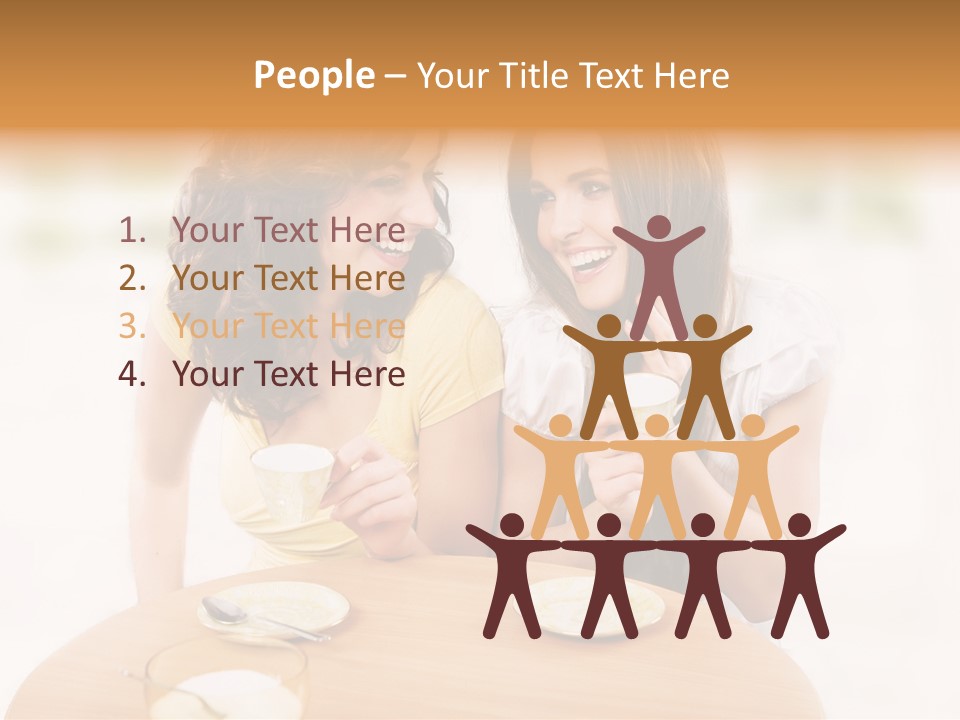 Horizontal Cake People PowerPoint Template