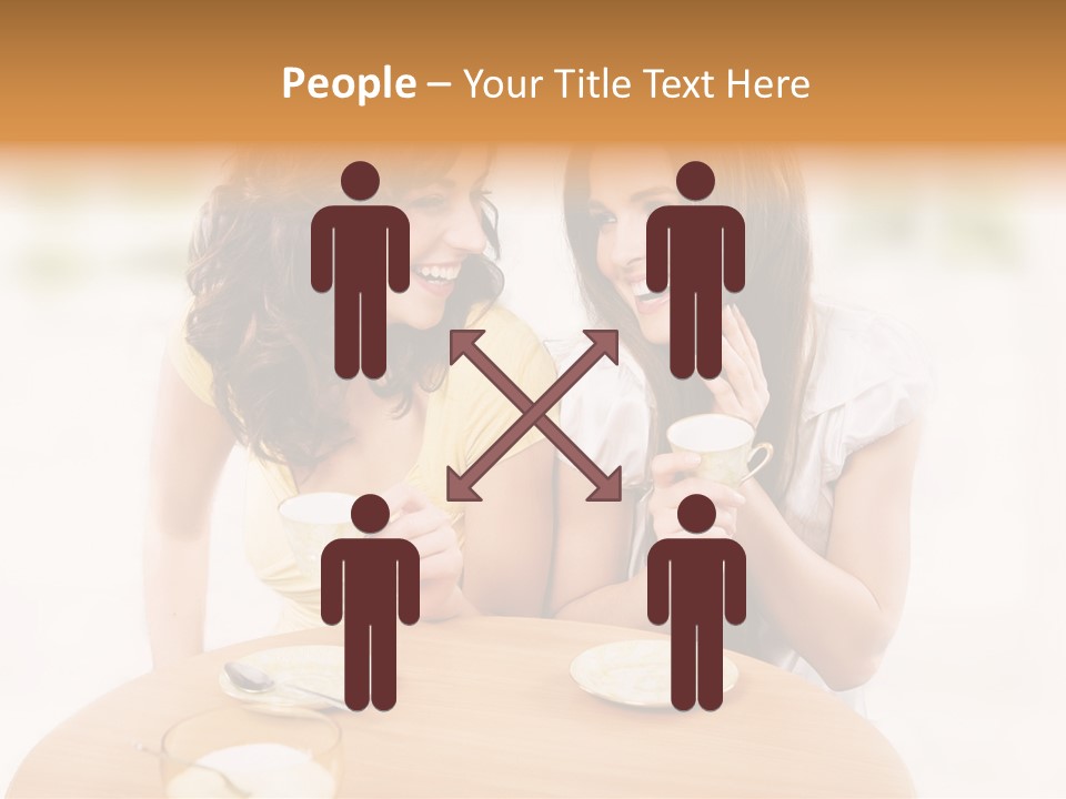 Horizontal Cake People PowerPoint Template