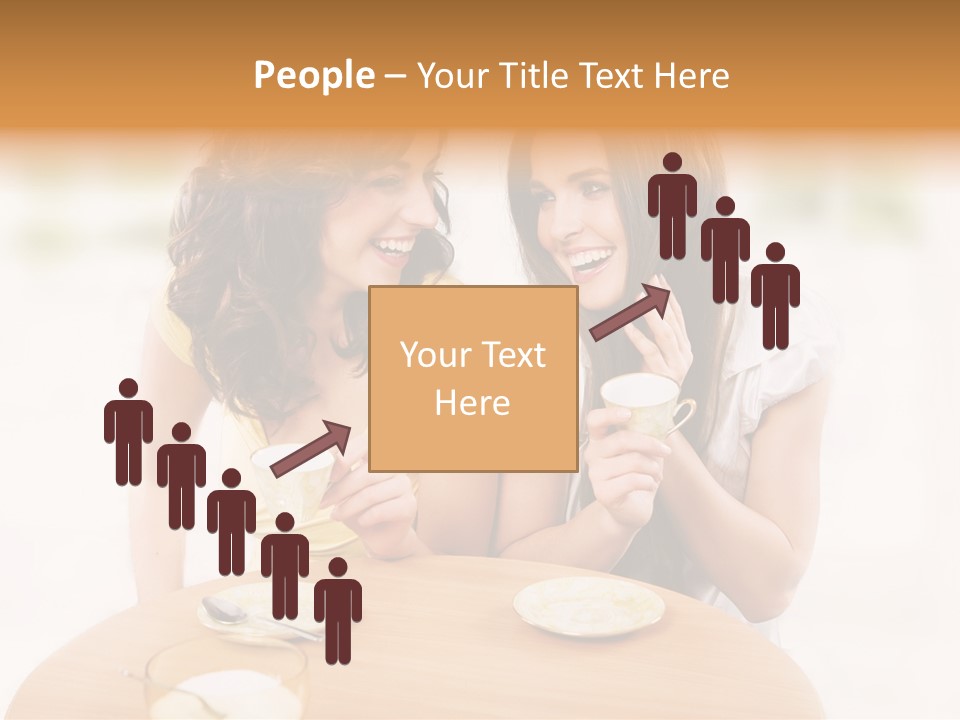 Horizontal Cake People PowerPoint Template