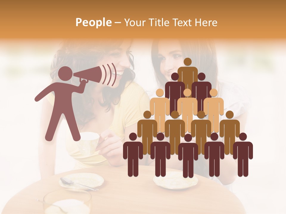 Horizontal Cake People PowerPoint Template
