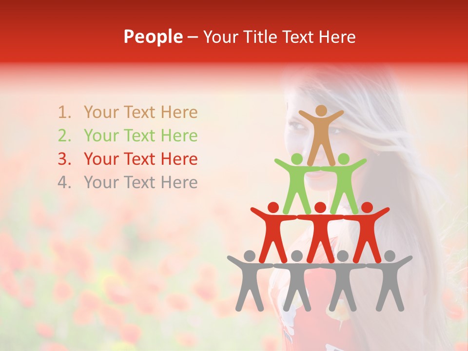 A Woman Standing In A Field Of Flowers PowerPoint Template