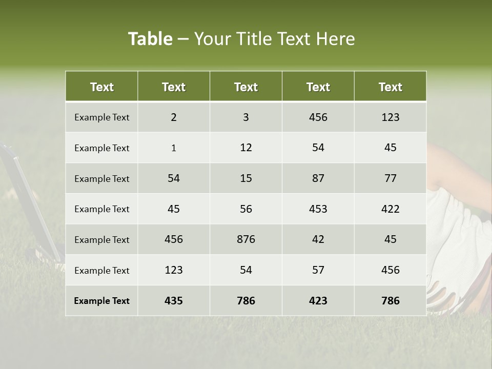 Two Women Laying In The Grass With A Laptop PowerPoint Template