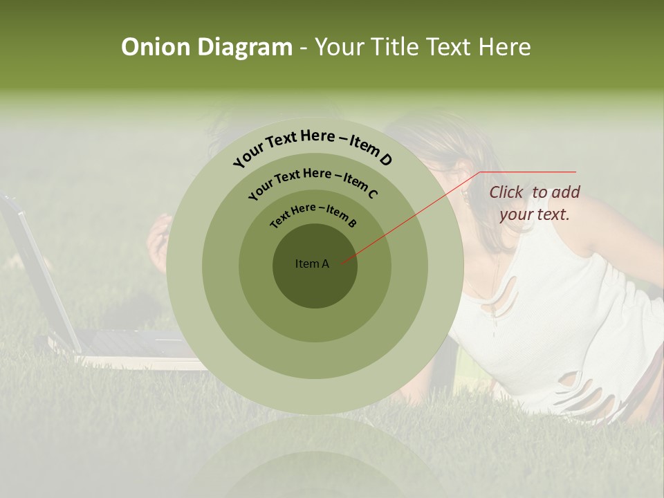 Two Women Laying In The Grass With A Laptop PowerPoint Template