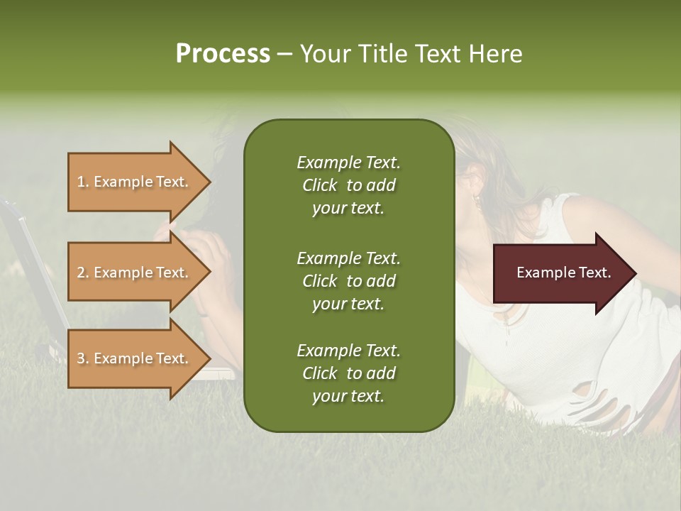 Two Women Laying In The Grass With A Laptop PowerPoint Template