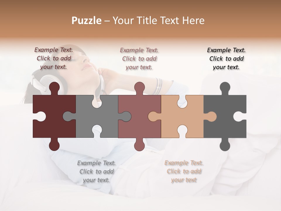 Hair Headphones Lifestyle PowerPoint Template