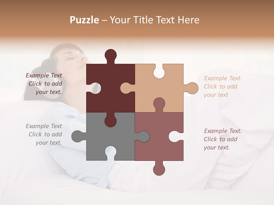 Hair Headphones Lifestyle PowerPoint Template