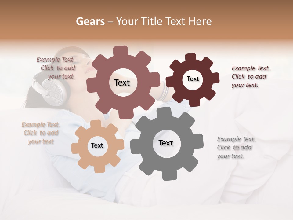 Hair Headphones Lifestyle PowerPoint Template