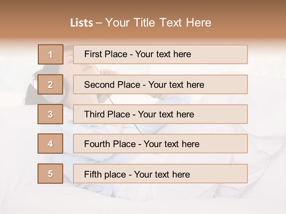 Hair Headphones Lifestyle PowerPoint Template
