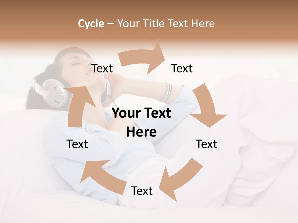 Hair Headphones Lifestyle PowerPoint Template