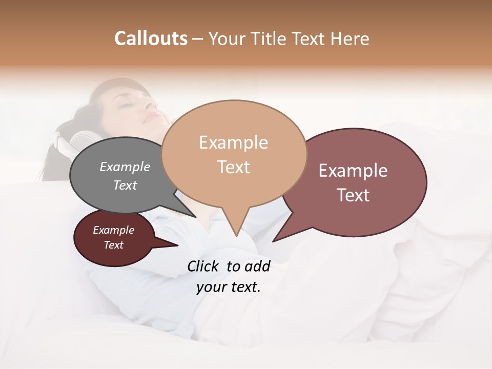 Hair Headphones Lifestyle PowerPoint Template