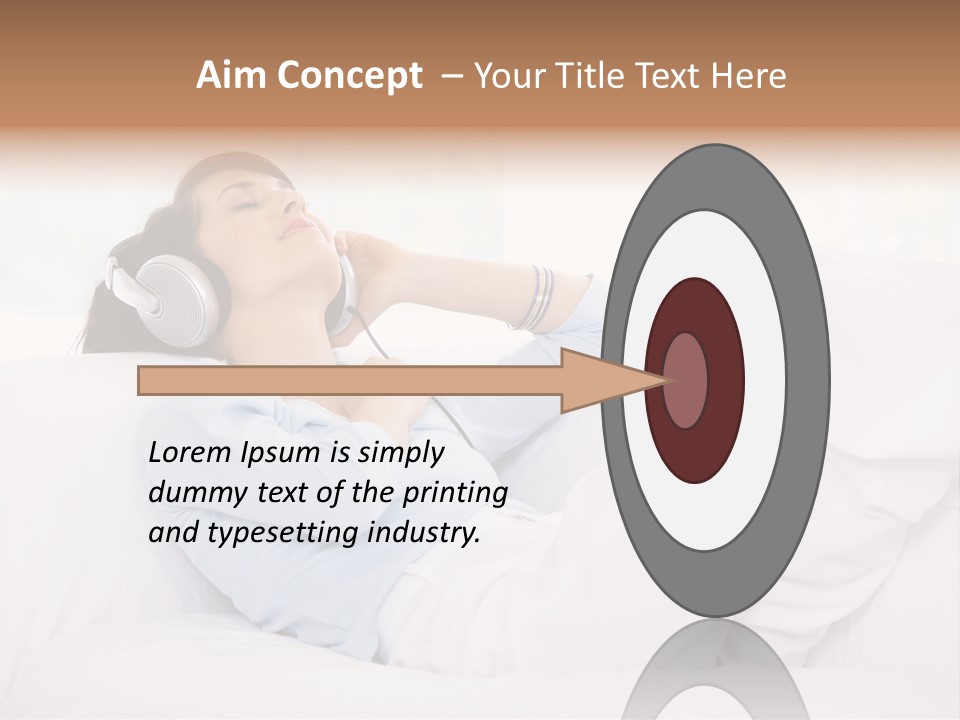 Hair Headphones Lifestyle PowerPoint Template