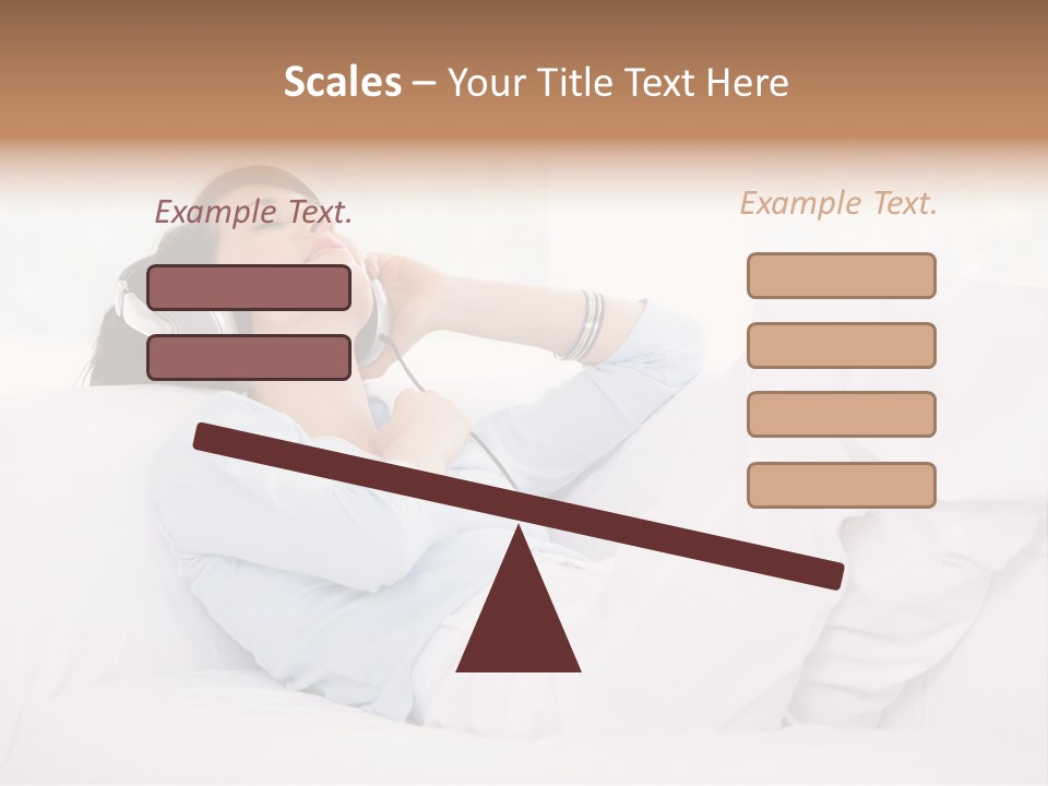 Hair Headphones Lifestyle PowerPoint Template