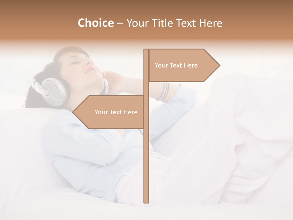 Hair Headphones Lifestyle PowerPoint Template