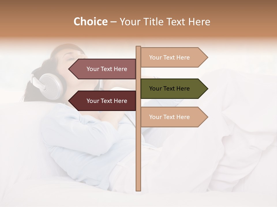 Hair Headphones Lifestyle PowerPoint Template