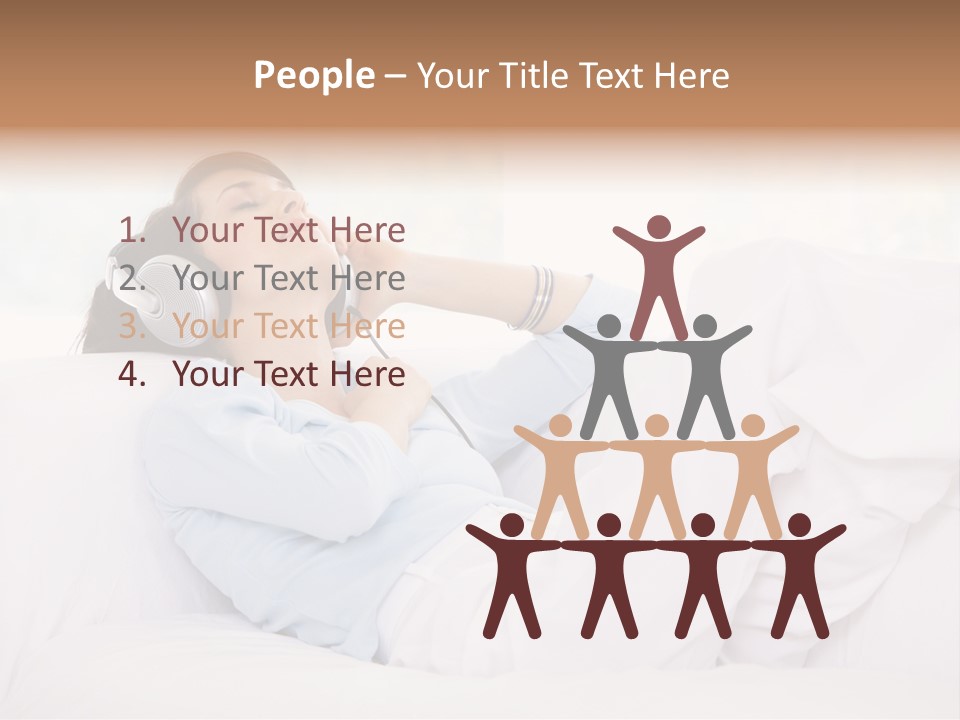 Hair Headphones Lifestyle PowerPoint Template